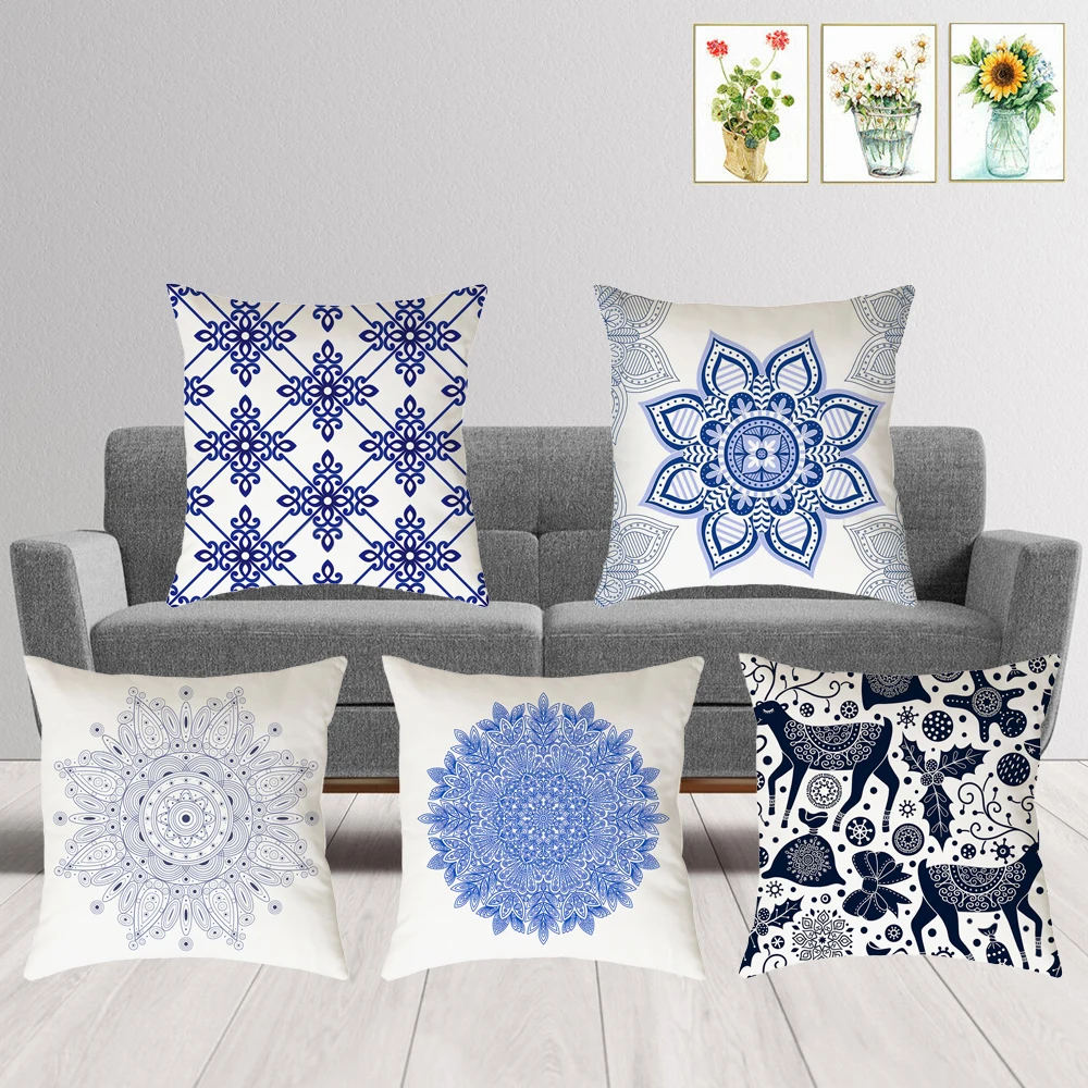 Blue Geometric Pillow Cover Vintage Print Office Sofa Cushion Cover Modern Home Decoration Soft Plush Throw Pillow Case 45x45cm
Blue Geometric Pillow Cover Vintage Print Office Sofa Cushion Cover Modern Home Decoration Soft Plush Throw Pillow Case 45x45cm