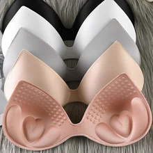 Women Thick Sponge Heart Bra Pads Push Up Breast Removable Bra Padding Inserts Cups for Swimsuit Bikini Padding Invisible Padded