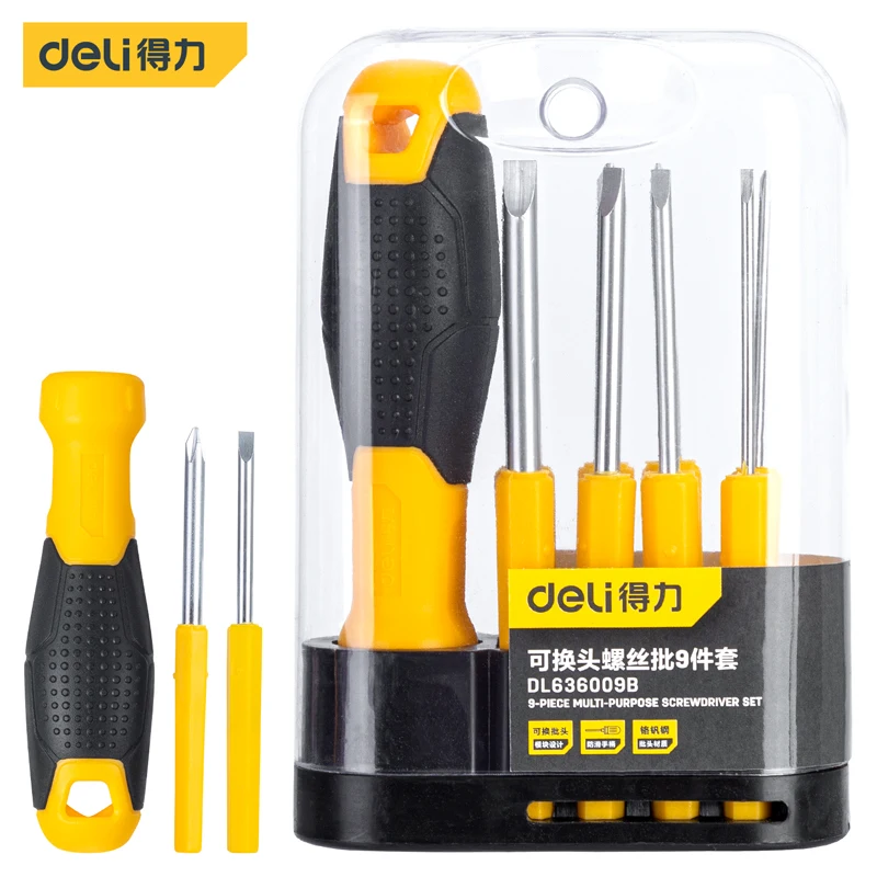 Deli 8 In 1 Screwdriver Set Magnetic Sltted Phillips Bits Multifunctional Precision Screw Driver Kit Phone PC Repair Hand Tools
Deli 8 In 1 Screwdriver Set Magnetic Sltted Phillips Bits Multifunctional Precision Screw Driver Kit Phone PC Repair Hand Tools