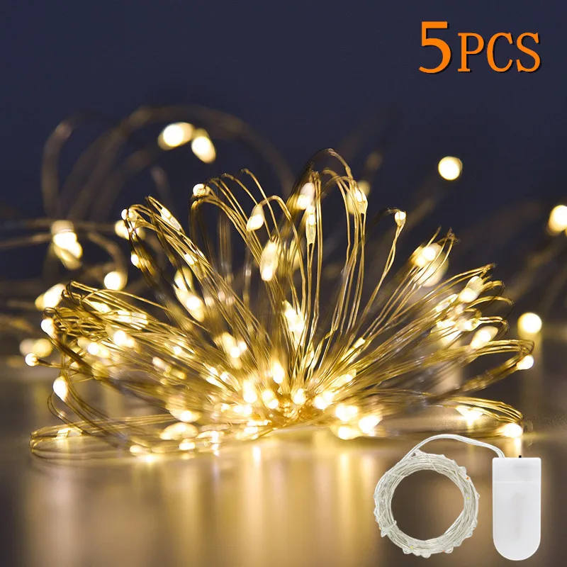 LED Copper Wire String Lights for Home Christmas Garden Holiday Decoration 5PCS Fairy Light 1~5M Outdoor Garland Wedding Light
LED Copper Wire String Lights for Home Christmas Garden Holiday Decoration 5PCS Fairy Light 1~5M Outdoor Garland Wedding Light