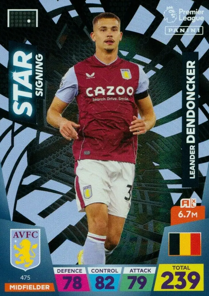 Оригинальная карта Panini 2022-2023 Высшей лиги Звездная карта Leander Dendoncker трансферная специальная карта Aston Villa F C ограниченный выпуск
Оригинальная карта Panini 2022-2023 Высшей лиги Звездная карта Leander Dendoncker трансферная специальная карта Aston Villa F C ограниченный выпуск
