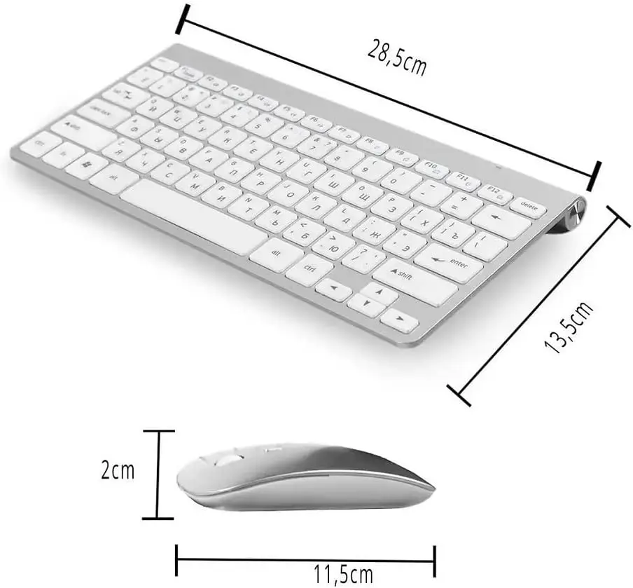 

Mini Sem Fio E Mouse USB 2.4Ghz Wireless Super Compacto Premium ABNT2 Letra Ç Computador Notebook teclado mecânico gamer