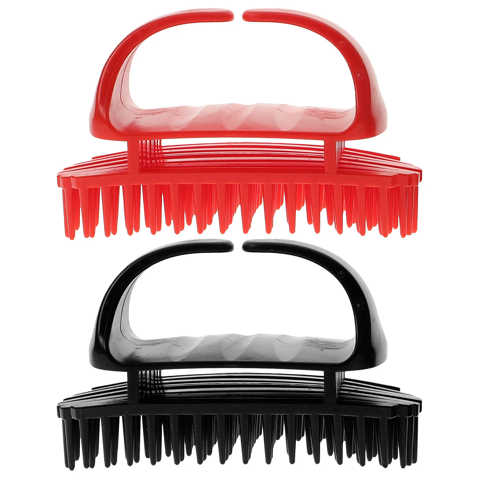 

2pcs Silicone Shampoo Brush Head Scalp Scrubber Hair Dandruff Scrubber for Hairdressing Shower (Black + Red)