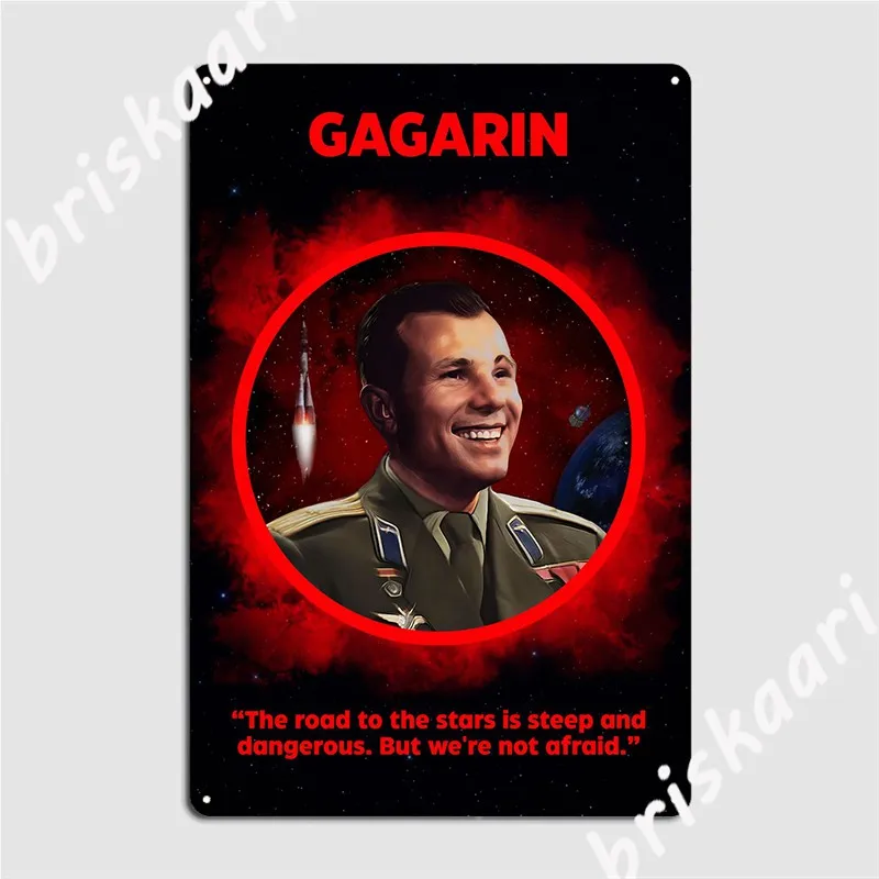 

Юрий Гагарин, металлический плакат с табличкой, паб, кинотеатр, персонализированный фотографический плакат