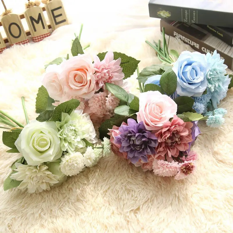 Rose Dahlia Bouquet Simulation Flower Fake Flower Silk Cloth Home Wedding Home Decorations Holding Flowers
Rose Dahlia Bouquet Simulation Flower Fake Flower Silk Cloth Home Wedding Home Decorations Holding Flowers