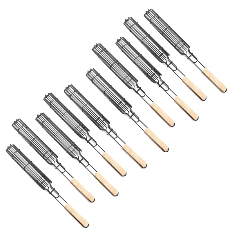 New 10 PCS Kabob Grilling Basket Reusable Durable Anti-Corrosion Wooden Handle Barbecue Tool Grill Basket Grill Net
New 10 PCS Kabob Grilling Basket Reusable Durable Anti-Corrosion Wooden Handle Barbecue Tool Grill Basket Grill Net