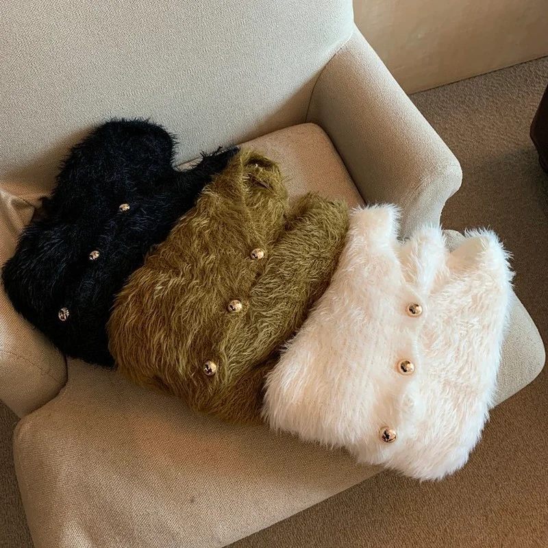 Autumn and Winter Retro Knitted Mink Fluffy Coat Women 2021 New Style Small Fragrant Wind V-neck Short Cardigan Top
Autumn and Winter Retro Knitted Mink Fluffy Coat Women 2021 New Style Small Fragrant Wind V-neck Short Cardigan Top