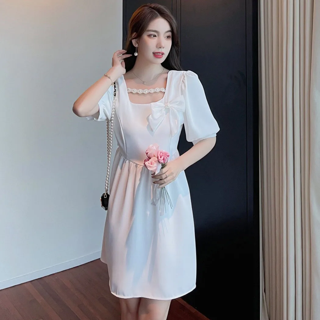COIGARSAM Women's Summer Dress 2022 New Short Sleeve Loose Bow Square Collar White Green Yellow Dresses Dropshipping
COIGARSAM Women's Summer Dress 2022 New Short Sleeve Loose Bow Square Collar White Green Yellow Dresses Dropshipping