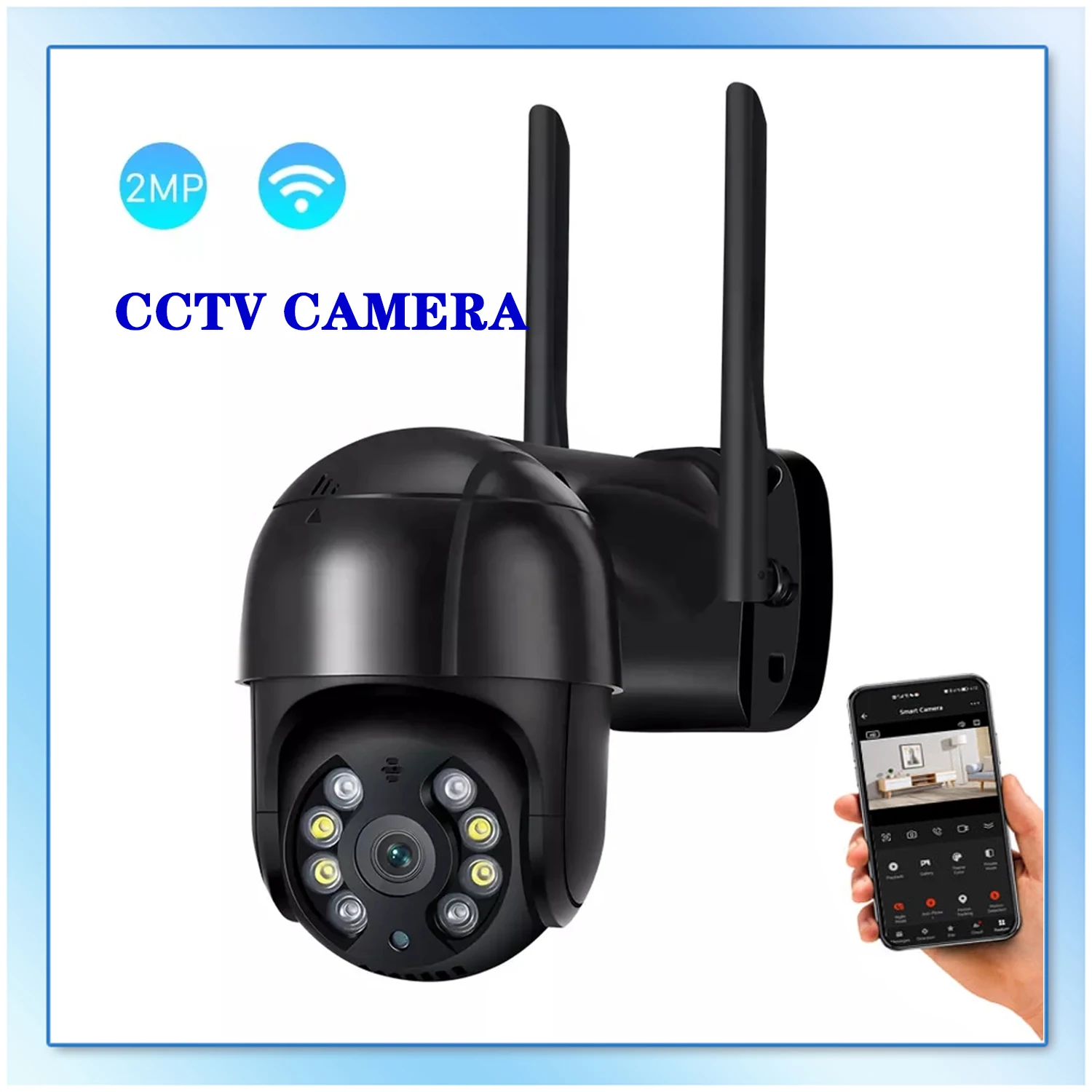 2.4G Wifi 2MP 1080P HD PTZ Camera Waterproof Outdoor Smart Home Security Color Vision AI Human Detect P2P Auto Tracking Video
2.4G Wifi 2MP 1080P HD PTZ Camera Waterproof Outdoor Smart Home Security Color Vision AI Human Detect P2P Auto Tracking Video