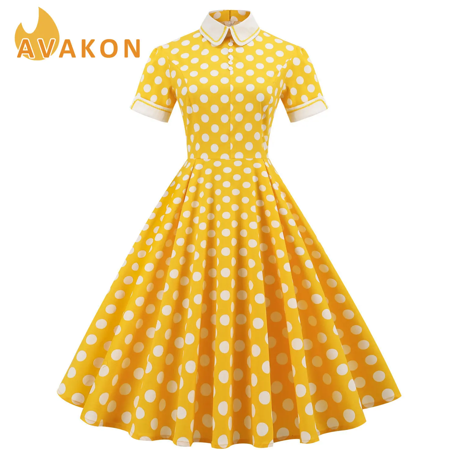 Fresh Rimmed High-neck Polka-dot Mid-length Swing Retro Dress Spring Palace Temperament Dresses Vestidos For Women Clothing
Fresh Rimmed High-neck Polka-dot Mid-length Swing Retro Dress Spring Palace Temperament Dresses Vestidos For Women Clothing