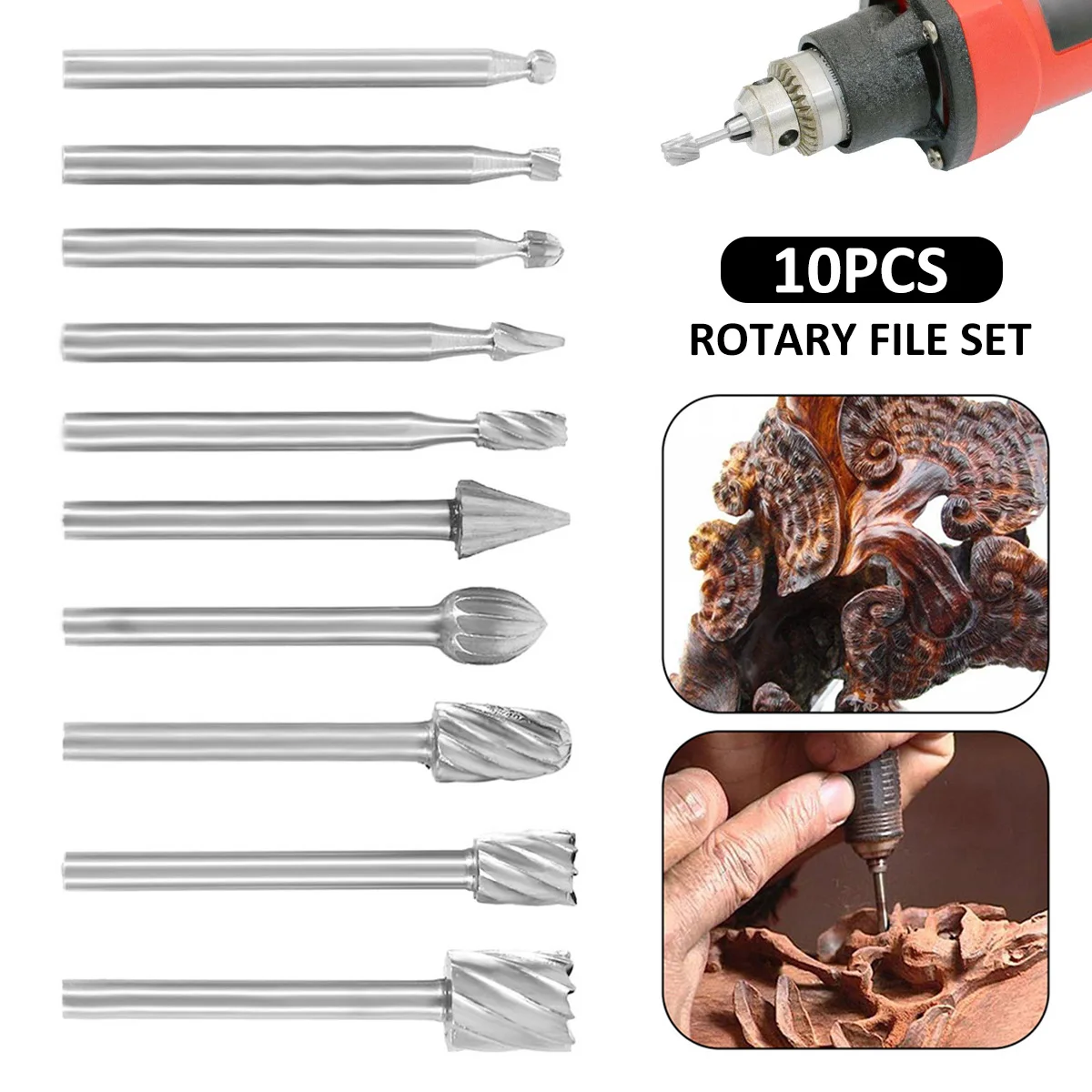 10Pcs/set Tungsten Carbide Burr Bit For Dremel Routing Rotary Milling Rotary File Cutter Wood Carving Carved Knife Cutter Tools
10Pcs/set Tungsten Carbide Burr Bit For Dremel Routing Rotary Milling Rotary File Cutter Wood Carving Carved Knife Cutter Tools