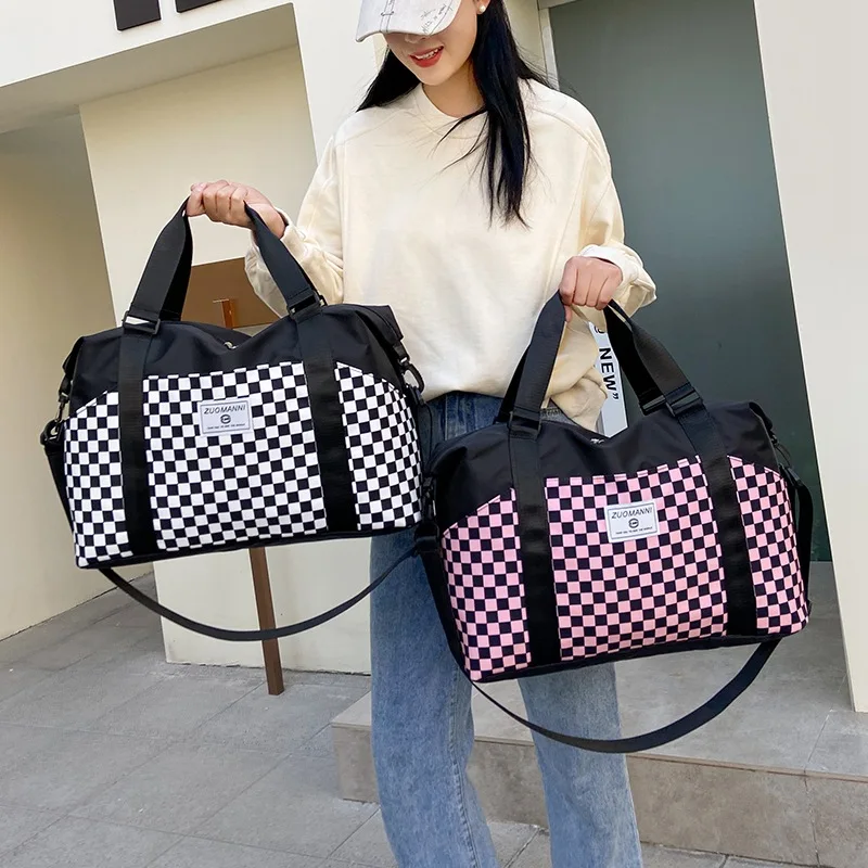 Fashion Plaid Sports Gym Bag Large Capacity Handbag Women Yoga Bags Weekend Traveling Dry And Wet Bag Man Fitness Training Bag
Fashion Plaid Sports Gym Bag Large Capacity Handbag Women Yoga Bags Weekend Traveling Dry And Wet Bag Man Fitness Training Bag