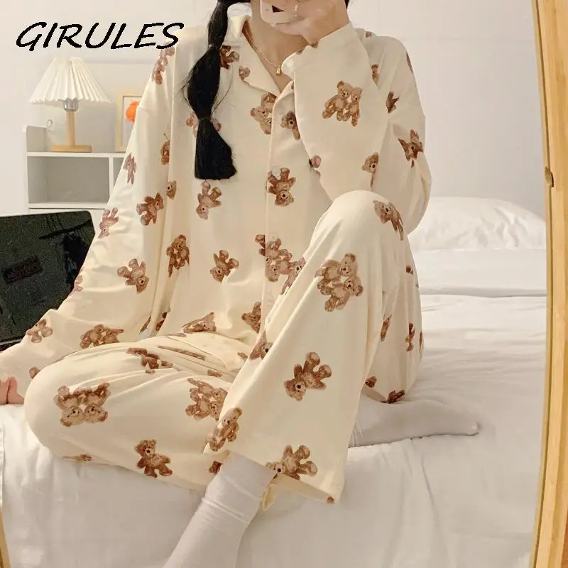 Spring Automn Girl Cotton Pajama Sets Sexy Homewear Women's Casual Luxury Pajamas Nighties Female Sleepwear 2 pcs Home Clothes
Spring Automn Girl Cotton Pajama Sets Sexy Homewear Women's Casual Luxury Pajamas Nighties Female Sleepwear 2 pcs Home Clothes