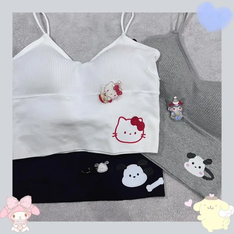 Кавайная женская кофта Hello Kittys, милый мультяшный женский бюстгальтер, облегающие топы с лямкой на шее, летняя укороченная кофта для студентов, верхняя одежда
Кавайная женская кофта Hello Kittys, милый мультяшный женский бюстгальтер, облегающие топы с лямкой на шее, летняя укороченная кофта для студентов, верхняя одежда