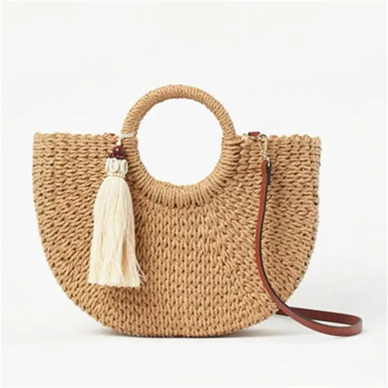 Fashion Womens Straw Hand-woven Messenger Bags Bohemian Shoulder Bag 2022 Summer New Moon Shape Seaside Resort Women Tote Bag
Fashion Womens Straw Hand-woven Messenger Bags Bohemian Shoulder Bag 2022 Summer New Moon Shape Seaside Resort Women Tote Bag