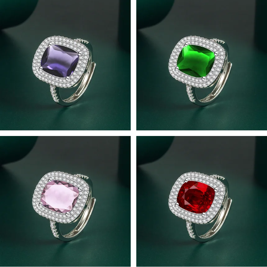 New Copper Inlaid Zircon Square Full Inlaid Zircon Ring European and American Creative Fashion Purple Pink Ring Wedding Jewelry
New Copper Inlaid Zircon Square Full Inlaid Zircon Ring European and American Creative Fashion Purple Pink Ring Wedding Jewelry