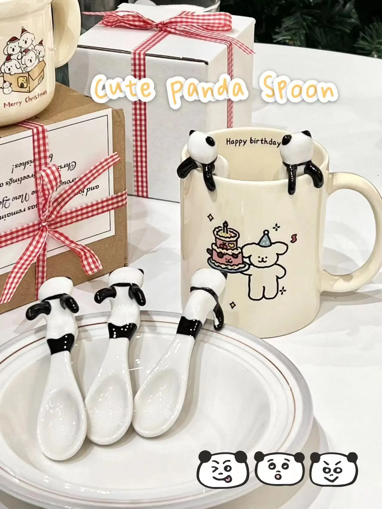 Cute Little Panda Ceramic Hanging Spoon for Coffee Cup Coffee Spoon Stirring Afternoon Tea Shooting Props
Cute Little Panda Ceramic Hanging Spoon for Coffee Cup Coffee Spoon Stirring Afternoon Tea Shooting Props