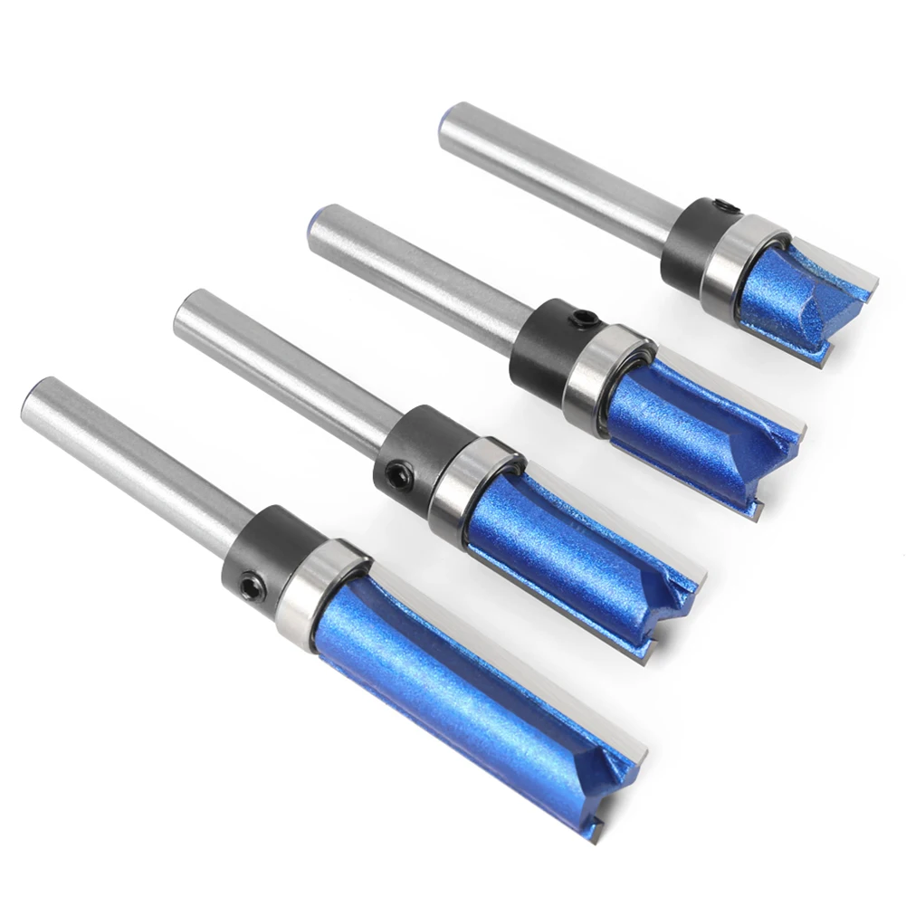 1/4pcs Router Bit Blue Carbide 1/4inch Shank Top Bearing Flush Trim Pattern Trimming Bit Power Tool Accessories
1/4pcs Router Bit Blue Carbide 1/4inch Shank Top Bearing Flush Trim Pattern Trimming Bit Power Tool Accessories