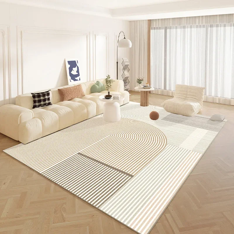 

Коврики в японском стиле для спальни, толстый моющийся напольный коврик, пушистый мягкий коврик для отдыха, украшение для гостиной кремового цвета, полосатый ковер