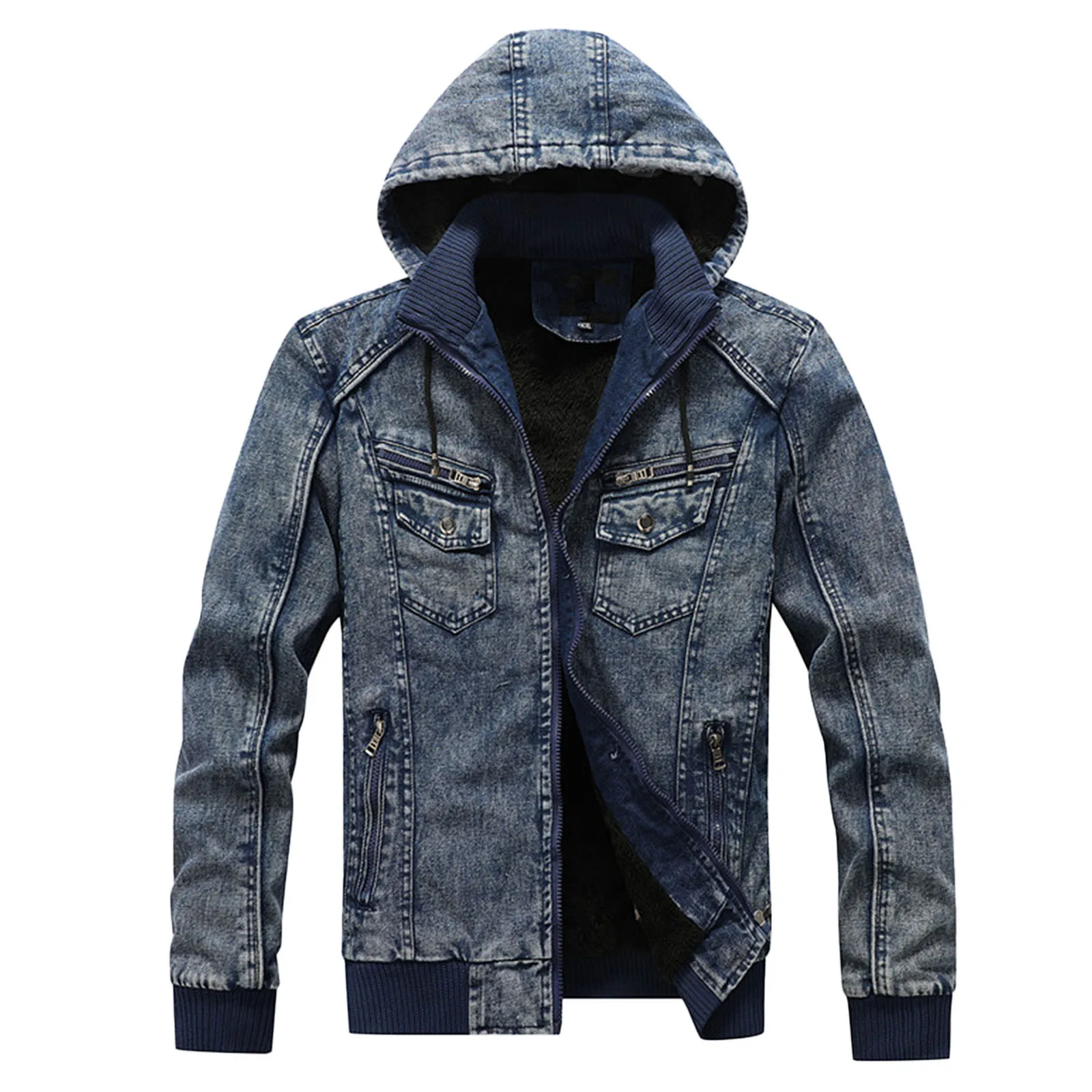 Men's Autumn And Winter Jacket Fashion Denim Solid Color Hooded Coats Plus Velvet Thick Coat Tops Button Jacket
Men's Autumn And Winter Jacket Fashion Denim Solid Color Hooded Coats Plus Velvet Thick Coat Tops Button Jacket