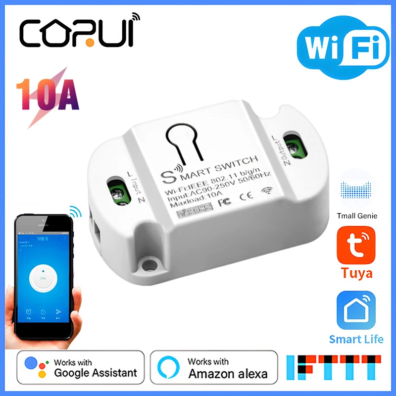 CoRui Tuya Wifi Smart Switch Module 10A 16A Timer Remote Voice Control Wireless Switch Smart Home Works with Alexa Google Home
CoRui Tuya Wifi Smart Switch Module 10A 16A Timer Remote Voice Control Wireless Switch Smart Home Works with Alexa Google Home