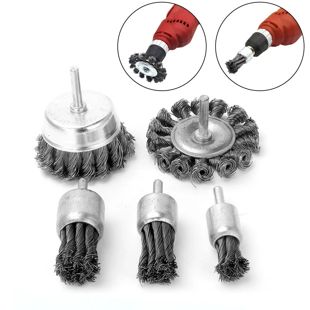 5PC Wire Bush Knot Flat Removal Polish Rotary Joint Rust Steel Wheel Cup 6x20mm 6x25mm 6x30mm 6x75mm High Quality
5PC Wire Bush Knot Flat Removal Polish Rotary Joint Rust Steel Wheel Cup 6x20mm 6x25mm 6x30mm 6x75mm High Quality