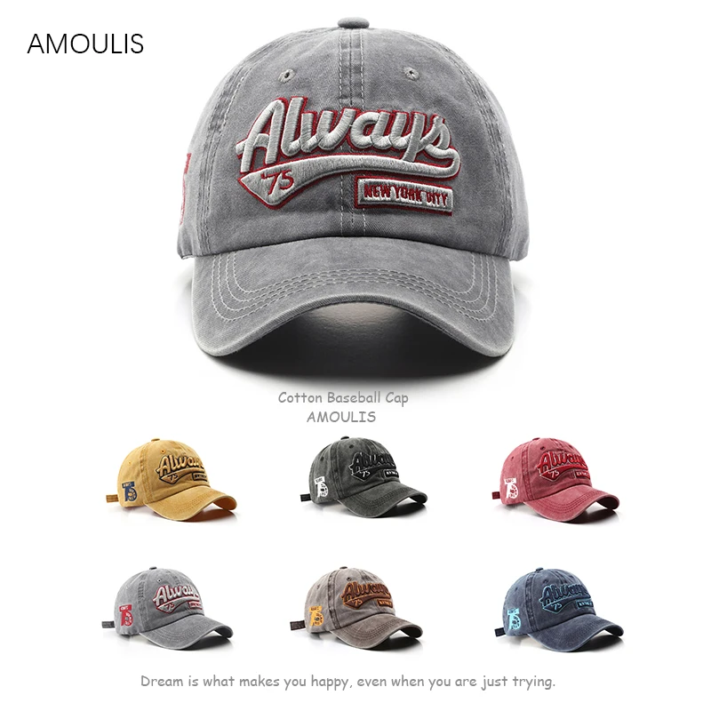 AMOULIS Summer Baseball Cap for Women and Men Letter Embroidery Snapback Cap Washed Cotton Hat Sun Protection Sun Hats Unisex
AMOULIS Summer Baseball Cap for Women and Men Letter Embroidery Snapback Cap Washed Cotton Hat Sun Protection Sun Hats Unisex