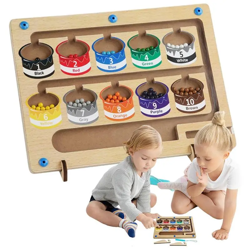 Montessori Toy Wooden Magnet Puzzle Board with 55 Beads Fine Motor Skills Counting and Color Recognition Early Education Toys
Montessori Toy Wooden Magnet Puzzle Board with 55 Beads Fine Motor Skills Counting and Color Recognition Early Education Toys