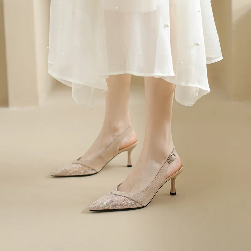 2022 Summer New Mesh Pointed Stiletto High Heels Women Lace Temperament Baotou Solid Color Breathable Women's Sandals
2022 Summer New Mesh Pointed Stiletto High Heels Women Lace Temperament Baotou Solid Color Breathable Women's Sandals