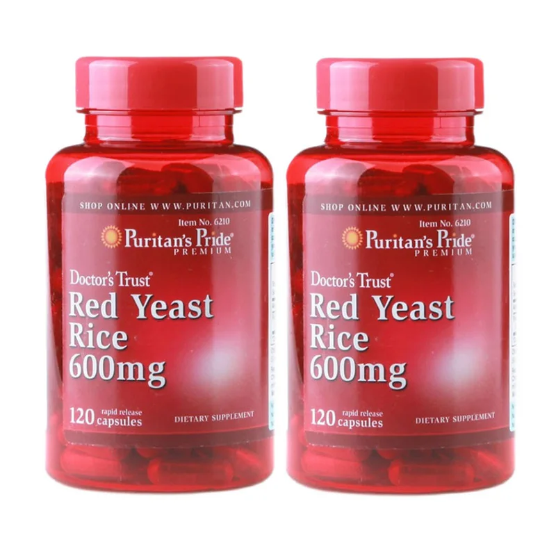 

Free shipping 2 bottles Red yeast rice 600 mg 120 capsules