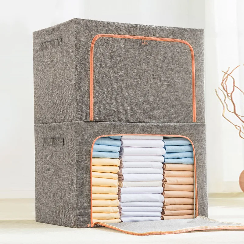 

24/66/100L Fabric Storage Box Organizer Foldable Bag Laundry Blanket Pillow Storage Cabinet Pet House Car Trunk Clothes Storage