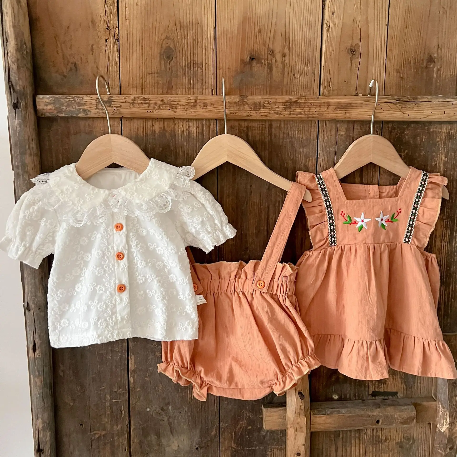 Cute Baby Girl Summer Retro Flower Embroidery Dress Fashion Lace Peter Pan Collar T-shirt Girls Simple Sling Cotton Bodysuit
Cute Baby Girl Summer Retro Flower Embroidery Dress Fashion Lace Peter Pan Collar T-shirt Girls Simple Sling Cotton Bodysuit