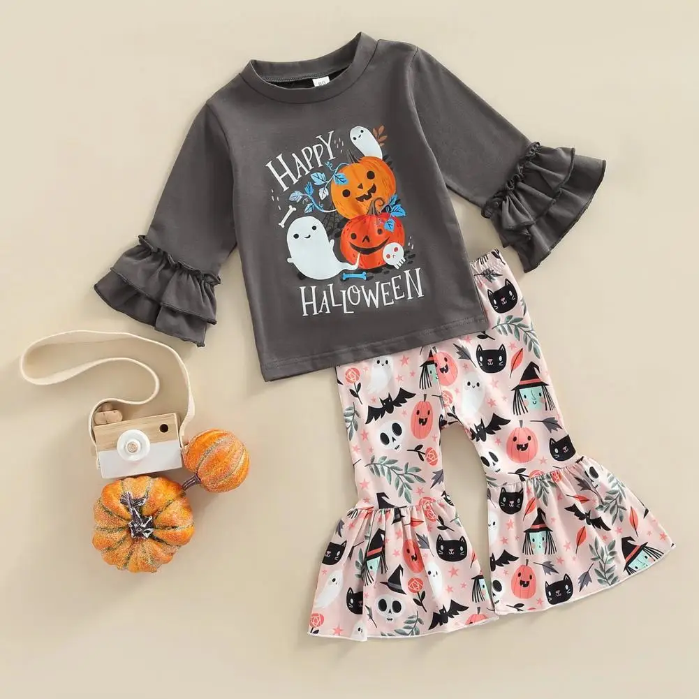 No Odor 1 Set Excellent Halloween Themed Print Toddler Top with Flare Pants Lightweight Halloween Suit Breathable Daily Wear
No Odor 1 Set Excellent Halloween Themed Print Toddler Top with Flare Pants Lightweight Halloween Suit Breathable Daily Wear