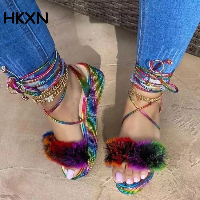 Women's Fur Platform Sandals Women's Crystal Ankle Strap Shoes Summer 2022 Women's Color Slippers Women's Shoes Plus Size Y
Women's Fur Platform Sandals Women's Crystal Ankle Strap Shoes Summer 2022 Women's Color Slippers Women's Shoes Plus Size Y