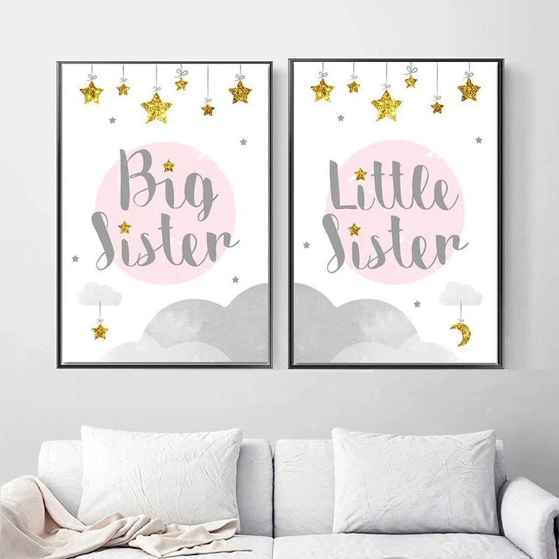 Nordic Children's Room Decoration Big Sister Funny Kids Poster Canvas Wall Art Nursery Quotes Print Painting Room Decoration
Nordic Children's Room Decoration Big Sister Funny Kids Poster Canvas Wall Art Nursery Quotes Print Painting Room Decoration