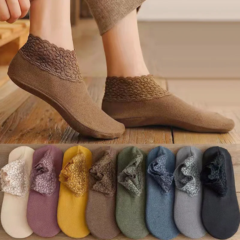 Vintage Thick Velvet Warm Floor Socks Women Low Lace Tube Thermal Socks Autumn Winter Anti-Slip Sock Slippers
Vintage Thick Velvet Warm Floor Socks Women Low Lace Tube Thermal Socks Autumn Winter Anti-Slip Sock Slippers