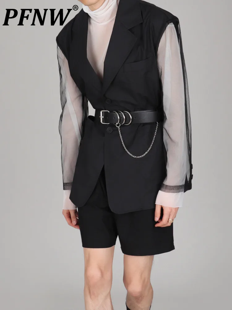 Мужской блейзер без рукавов PFNW, повседневный удобный блейзер с V-образным вырезом, осенний пиджак без рукавов, 12A1379
Мужской блейзер без рукавов PFNW, повседневный удобный блейзер с V-образным вырезом, осенний пиджак без рукавов, 12A1379