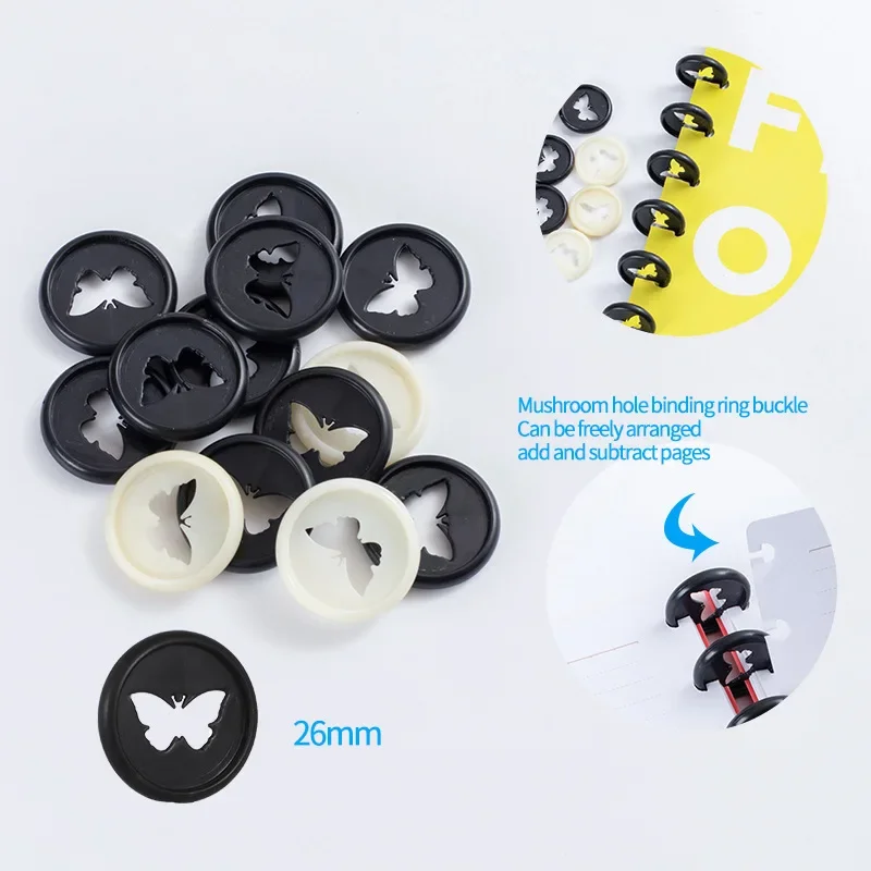 Butterfly Pattern Binding Disc Notebook Mushroom Hole Button Loose-leaf Coil 360 Degree Flip Plastic Disc Buckle Office
Butterfly Pattern Binding Disc Notebook Mushroom Hole Button Loose-leaf Coil 360 Degree Flip Plastic Disc Buckle Office