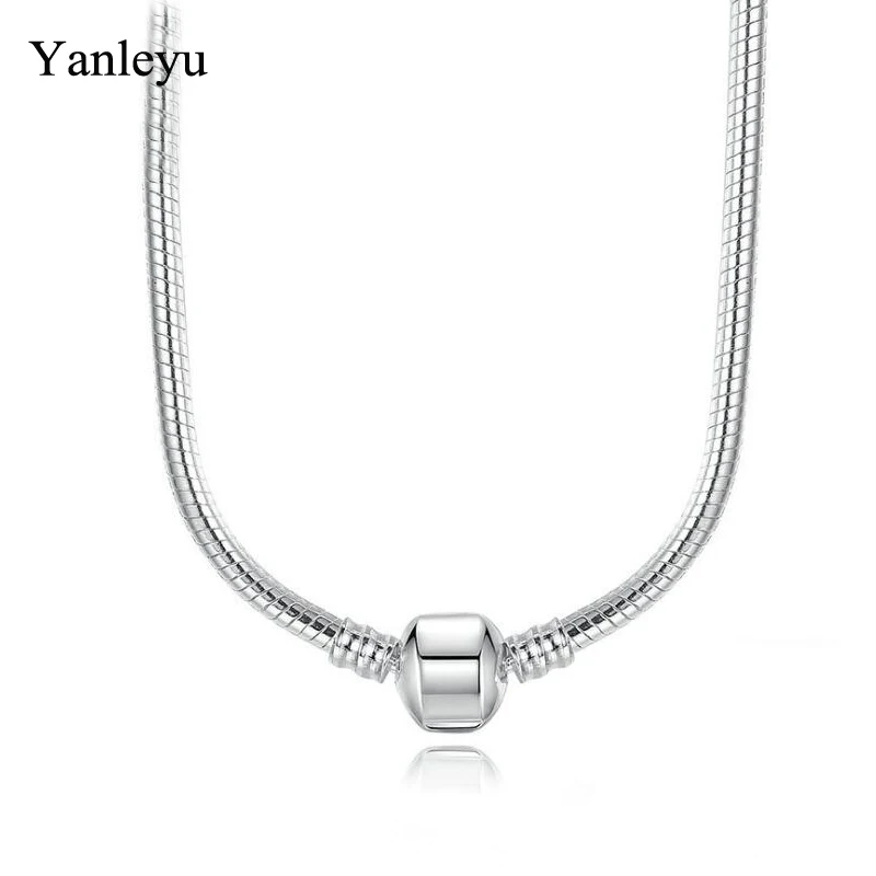 Yanleyu Fashion Trendy DIY Necklace Jewelry Gift Original Solid 925 Silver Color Snake Chain Necklace Women Birthday Gift PN049
Yanleyu Fashion Trendy DIY Necklace Jewelry Gift Original Solid 925 Silver Color Snake Chain Necklace Women Birthday Gift PN049