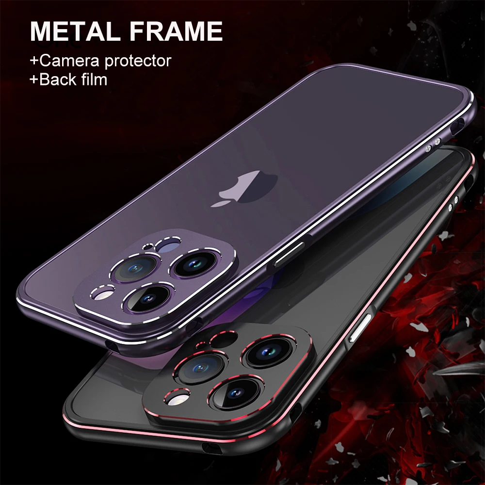 Luxury Skins For iphone 14 Pro Max Case 14 Plus 13 Mini 12 11 Aluminum Metal Bumper Frame Slim Protective Cover + Lens Protector
Luxury Skins For iphone 14 Pro Max Case 14 Plus 13 Mini 12 11 Aluminum Metal Bumper Frame Slim Protective Cover + Lens Protector
