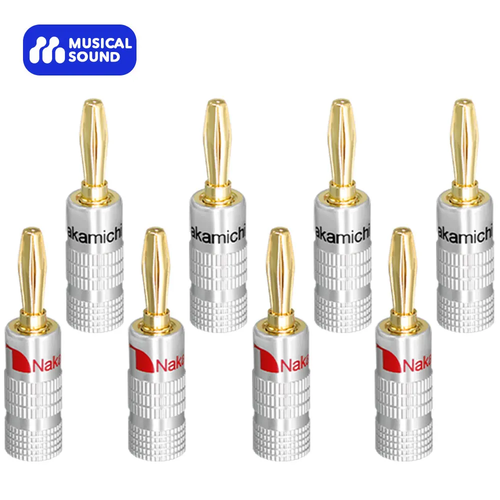 

Musical Sound 8PCS/Lot Gold Plated 4mm Banana Plugs for Speakers Amplifiers HIFI Audio Speaker Wire Cable Connector