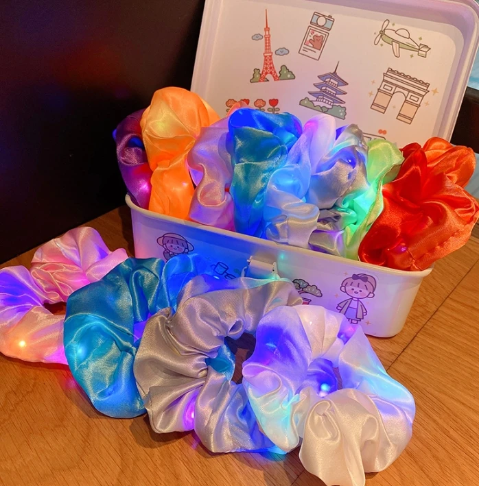 LED Shiny Scrunchie Night Disco Dancing Hair Tie for Women Elastic Hair Bands Rope Party Christmas Bar Light Hair Accessories
LED Shiny Scrunchie Night Disco Dancing Hair Tie for Women Elastic Hair Bands Rope Party Christmas Bar Light Hair Accessories
