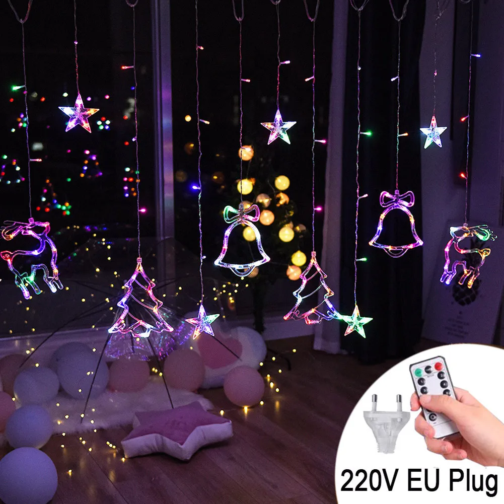 Christmas Curtain String Lights LED Deer Bells Light Garland 138LED Outdoor Xmas Navidad Natal New Year 2022
Christmas Curtain String Lights LED Deer Bells Light Garland 138LED Outdoor Xmas Navidad Natal New Year 2022