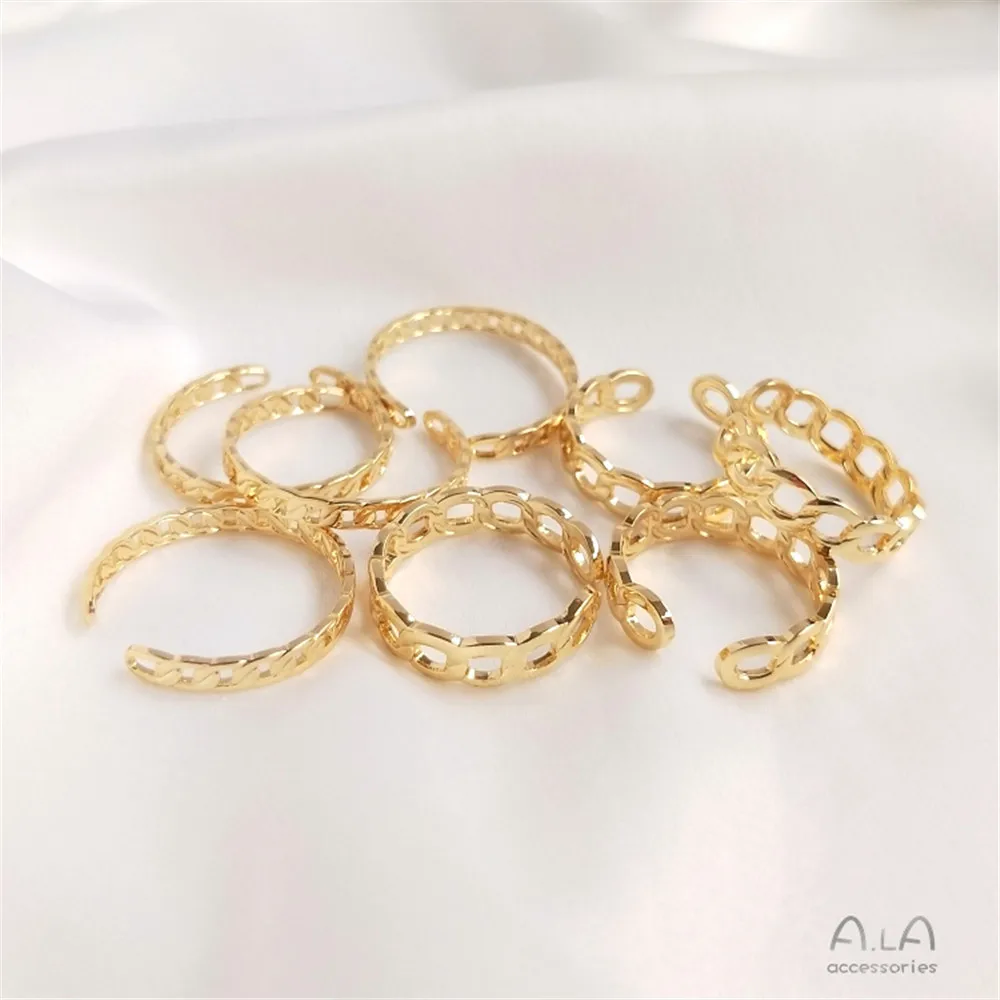 Plated 14K Gold Filled Chain ring interlocking ring female INS tide diy open hand ring
Plated 14K Gold Filled Chain ring interlocking ring female INS tide diy open hand ring