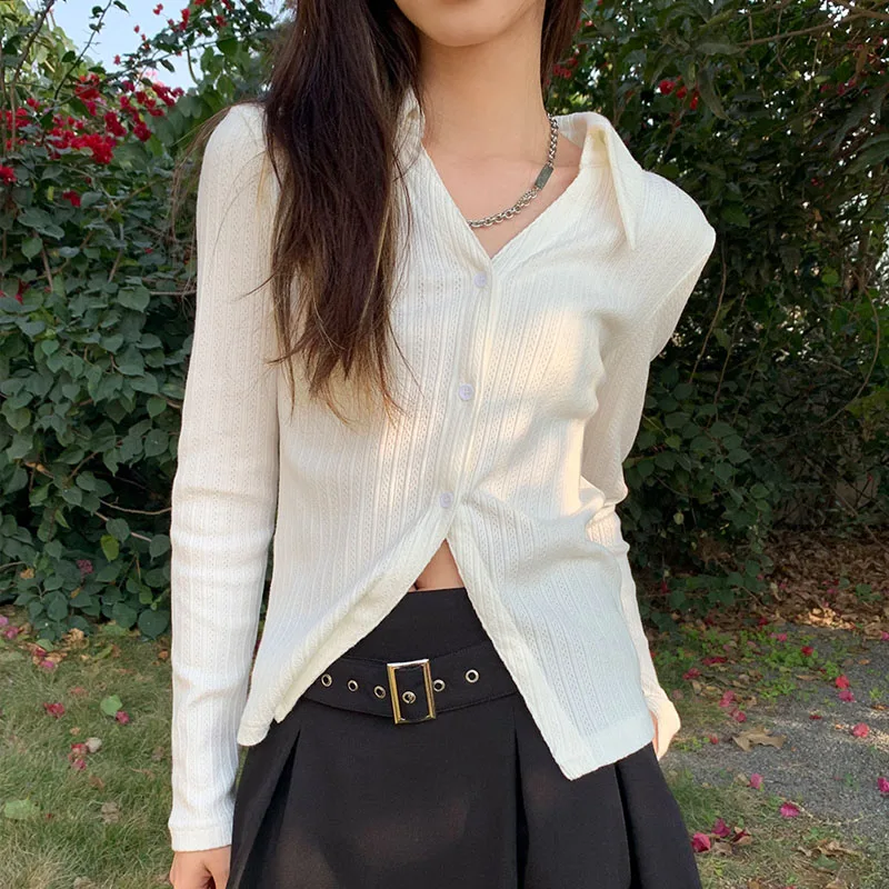 Deeptown White Women Blouses Casual Korean Fashion Chic Long Sleeve Shirts Elegant Female Cardigan Basic Slim Y2k Top Streetwear
Deeptown White Women Blouses Casual Korean Fashion Chic Long Sleeve Shirts Elegant Female Cardigan Basic Slim Y2k Top Streetwear