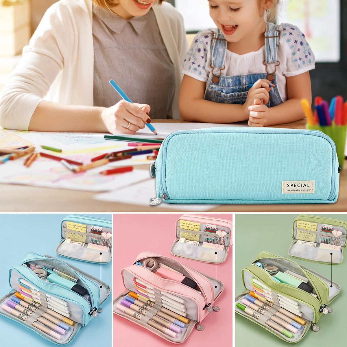 L Pencil Case Large Capacity Pen Bag 3 Compartment Pen Pouch Organizer Portable Stationery Bag Holder with Zipper for School
L Pencil Case Large Capacity Pen Bag 3 Compartment Pen Pouch Organizer Portable Stationery Bag Holder with Zipper for School