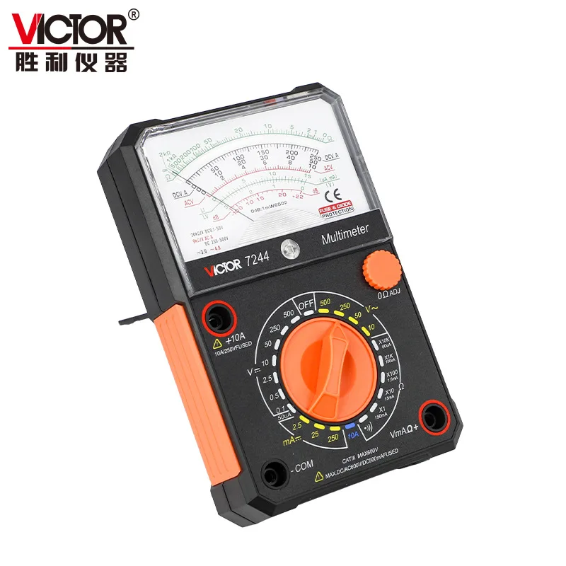 

VICTOR 7244 Analogue Analog Multimeter Portable MULTITESTER Electrical Meter Ammeter Voltmeter Tester VC7244