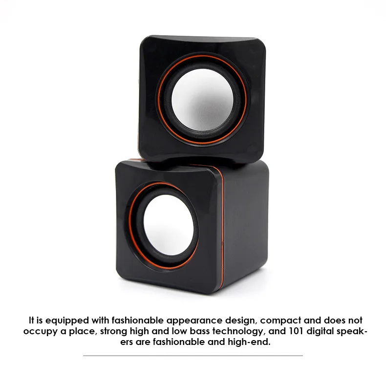 

Computer Audio Speaker Desktop Home Subwoofer Wired Small Speakers USB Powered Multimedia Small Sound 3.5MM Audio Jack 2W player