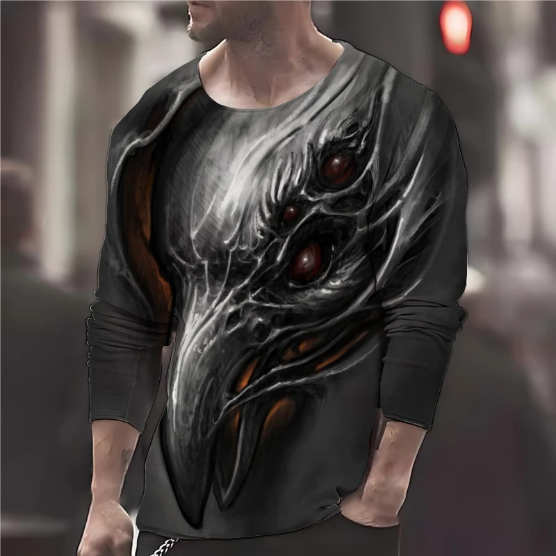 2022 New Vintage Horror Skull Men's O-neck Shirt Long Clothes Classic Casual Hip Hop Loose Oversized Tops Shirt Male Clothes 
2022 New Vintage Horror Skull Men's O-neck Shirt Long Clothes Classic Casual Hip Hop Loose Oversized Tops Shirt Male Clothes