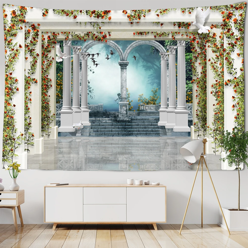 European Style Architecture landscape Wall Tapestry Boho Decoration Wall Hanging Room Bedroom Tapestries Wall Cloth Carpet
European Style Architecture landscape Wall Tapestry Boho Decoration Wall Hanging Room Bedroom Tapestries Wall Cloth Carpet